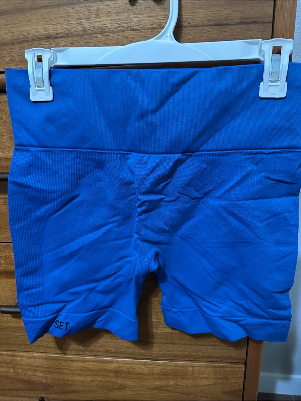 SET Active Electric Blue Women's Bike Shorts (L) + Sports Bra (M)